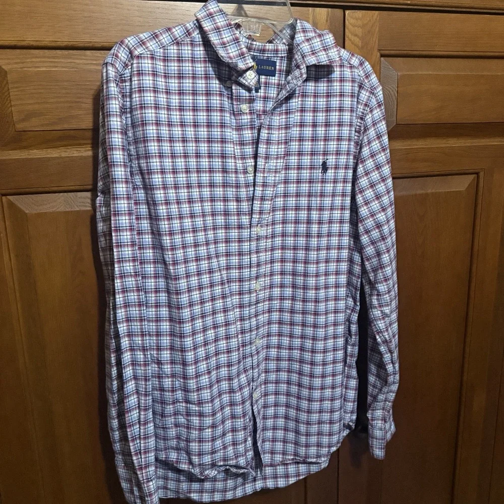 Polo Ralph Lauren BIG Boys Plaid  Long Sleeve Button Down Shirt 18-20 XL